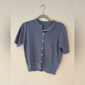 Blue cardigan!